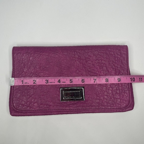 Shiraleah Clutch Pink Fuchsia Faux Leather Vegan Small Clutch - Picture 9 of 13